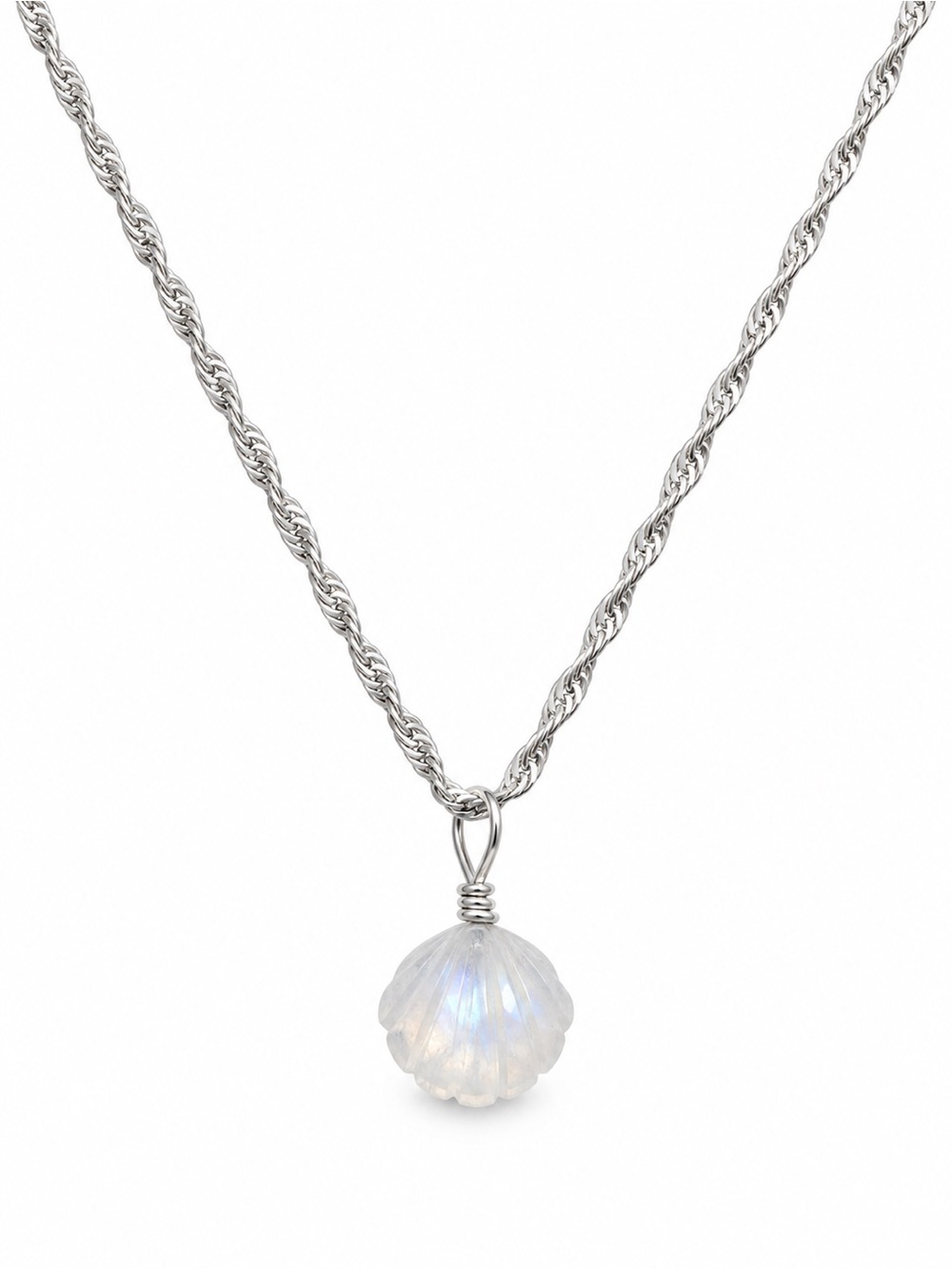 AMN41 Moonstone Seashell Necklace